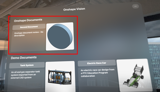 Second document displayed in the Apple Vision Pro