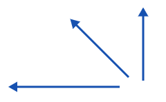 use SHIFT y arrastre para crear el símbolo en un ángulo de 45 grados