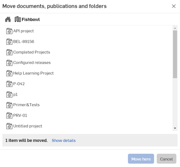 Traslado de documentos entre carpetas