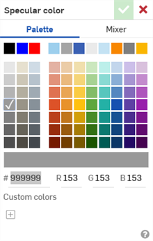 Specular color dialog