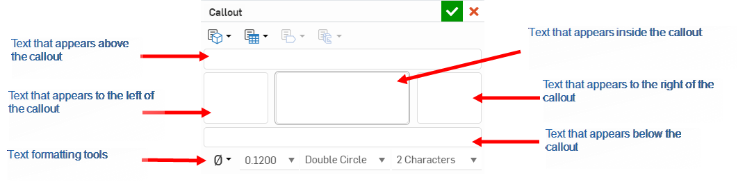 Ejemplo del cuadro de diálogo de anotación para crear una anotación (globo)