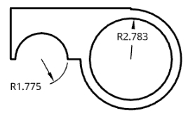 ejemplo de una cota radial en su lugar