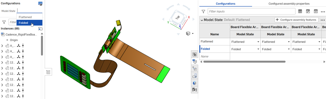 PCB: folded configuration