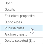 Publicar clase desde el menú contextual del botón derecho