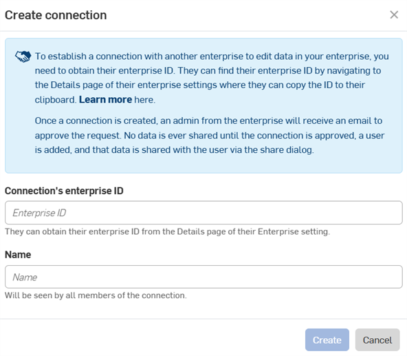 Create connection dialog