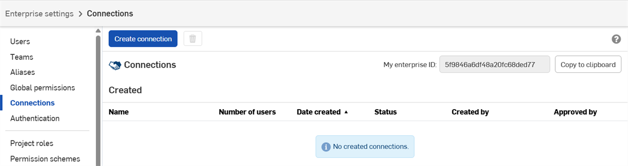 Enterprise settings: Connections