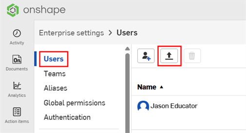 Manage via CSV button