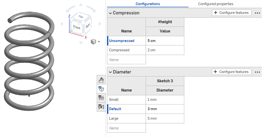 Haga clic en el menú de desbordamiento del panel Configuración y seleccione Excluir de las propiedades