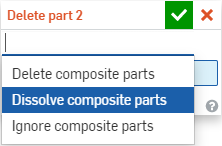 Cuadro de diálogo Eliminar pieza