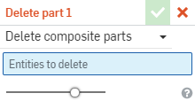 Cuadro de diálogo Eliminar pieza