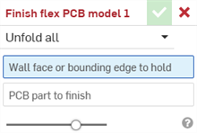 Finish flex PCB model dialog