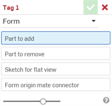 Tag dialog: Form