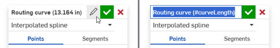 Routing curve length value in feature name
