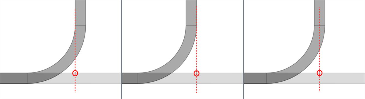 Alineación del pliegue: mitad, exterior, interior