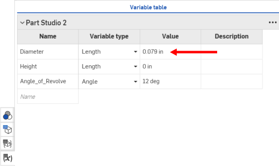 Ejemplo en el que se muestra el nuevo tipo de variable para la entrada de variable