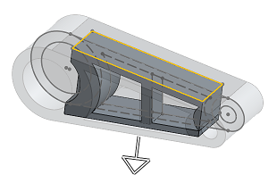 Ejemplo de operación de extrusión de intersección