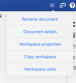 iOS document toolbar: hamburger menu