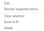 Menú contextual de elementos de inspección