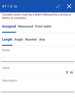Android Variable dialog: Assigned