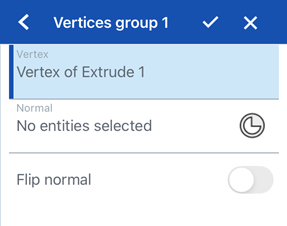 Vertices group dialog