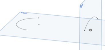 Ejemplo de la herramienta de curva proyectada en uso
