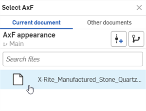 Selecting the AxF file from the Select AxF dialog