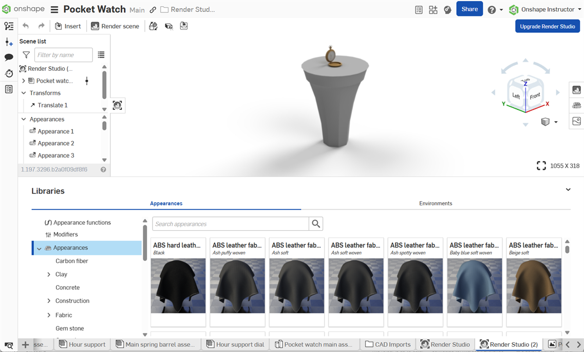 Se abre una nueva escena en la pestaña Render Studio