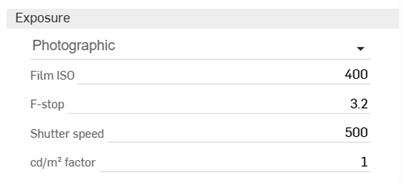 Panel de cámara: exposición