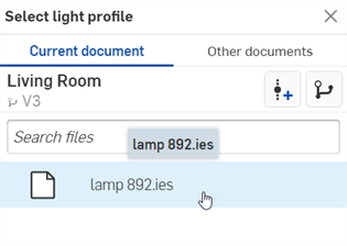 Seleccione un perfil de luz con un archivo ies importado