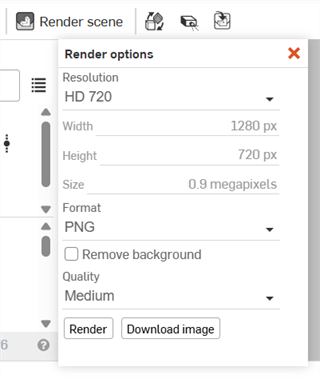 Cuadro de diálogo de opciones de Render