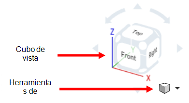 Cubo de vista y herramientas de vista