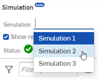 Selección de una simulación