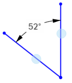 Example of clicking each line to find the angle