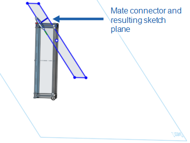 Plano de boceto definido por un conector de relación