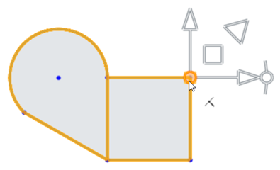 Arrastrar el punto de bola hacia un punto del boceto para utilizarlo como punto de enganche