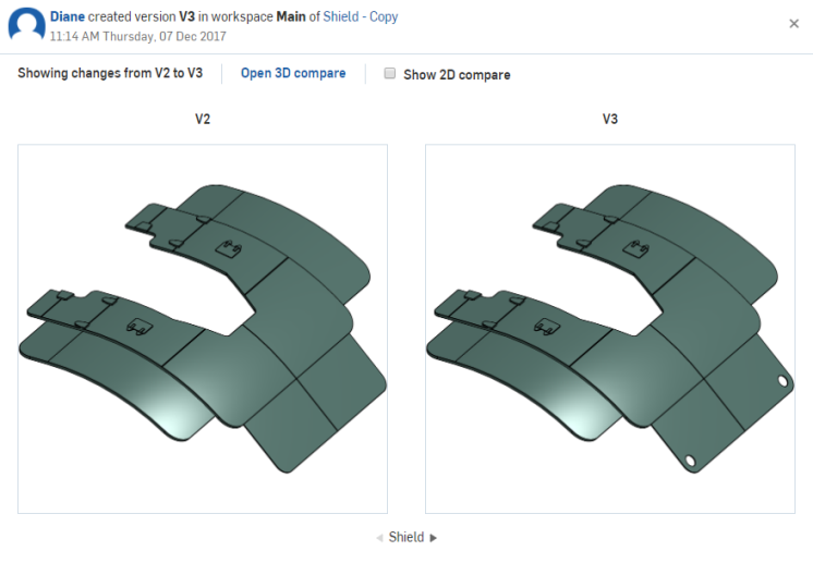 Example of Open 3D compare