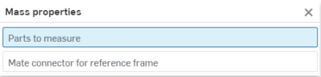 Screenshot of Mass properties panel 