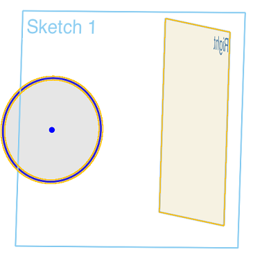 Exemple d'utilisation de l'outil Tangente, sélection d'un cercle et d'un plan