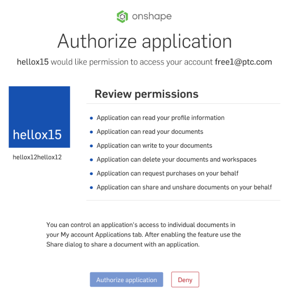 Authorize app