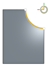 Example of how hovering over the edge of the partial cylindrical face allows the default Mate connector to appear at the centroid of the axis