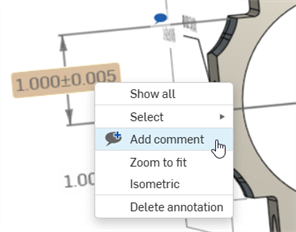 Commenter une annotation depuis la zone graphique