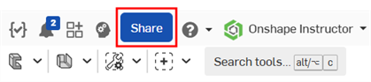 Bouton Partager dans la barre d'outils du document