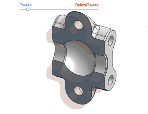 hiding the part, after the part is hidden