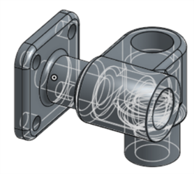 Ombré avec des arêtes masquées visibles