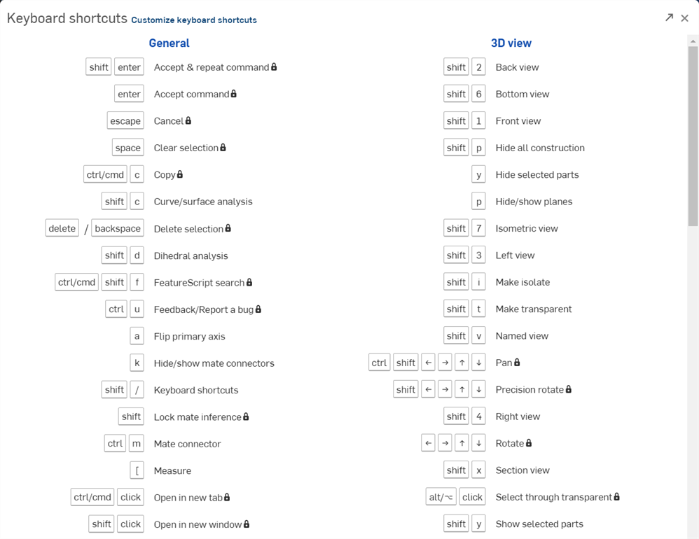 Raccourcis clavier