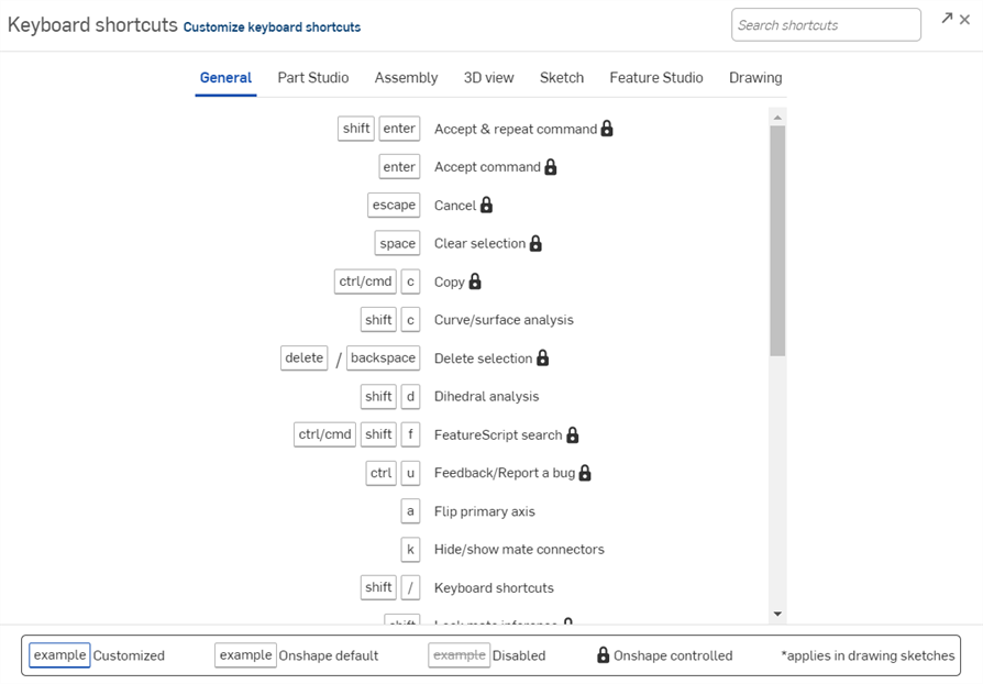 Raccourcis clavier