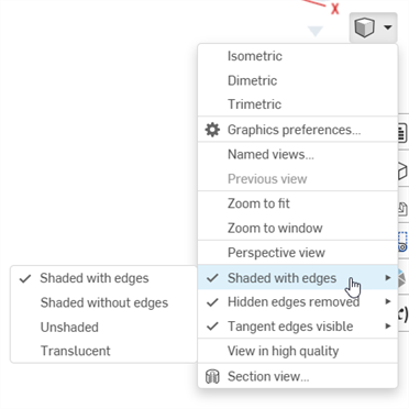 Options de caméra et de rendu : options ombrées