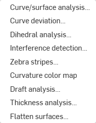 Afficher le menu des outils d'analyse