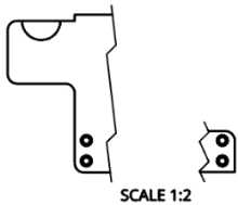 Showing the gap between the two break lines