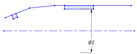 Exemple de distance à l'axe de symétrie